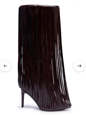 Women's Fringe Stiletto Boot in Deep Burgundy